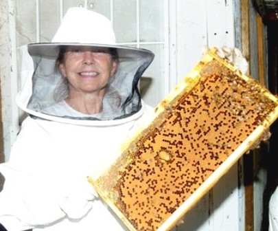 Me with a frame of honey from the hive