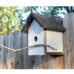 This DIY birdhouse is crafted from a repurposed fence board. Not all birds will take up residence in a house, but many will. 